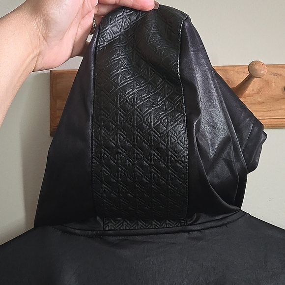 INC International Concepts Faux Leather Hooded Shirt - Picture 9 of 14